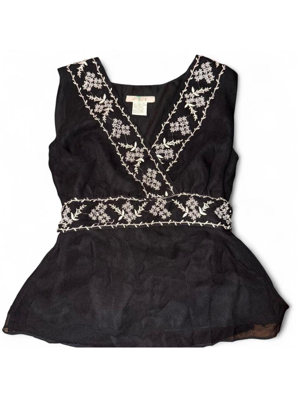 i.c.e beaded babydoll tank top size medium